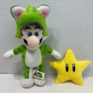NINTENDO super Mario cat LUIGI and star power up plush stuffed animal toys doll